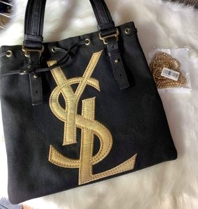 Auth YSL shoulder bag with free gold chain sling